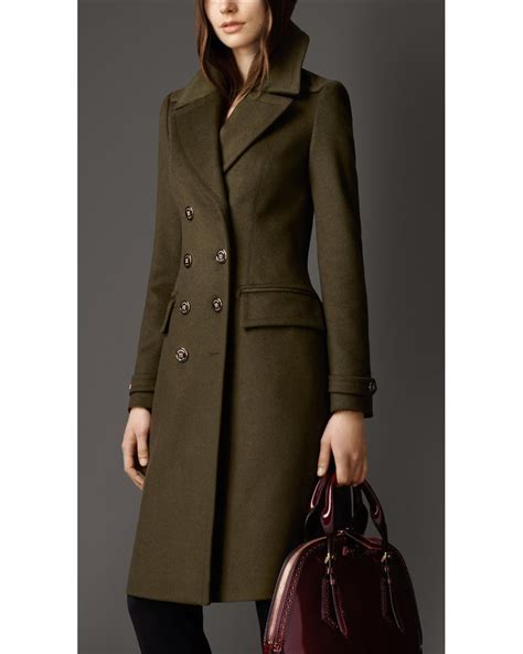 barrie wool cashmere coat green